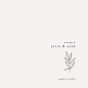 Faire-part de mariage classique jeune pousse beige Faire-part de mariage classique jeune pousse beige