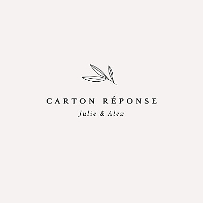 Carton réponse mariage Jeune pousse (carré) beige finition Carton réponse mariage Jeune pousse (carré) beige finition