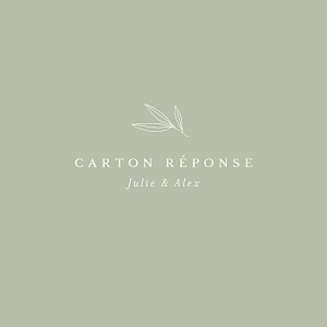 Carton réponse mariage vert jeune pousse (carré) vert Carton réponse mariage vert jeune pousse (carré) vert