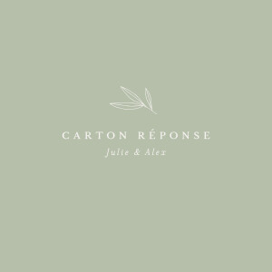 Carton réponse mariage Jeune pousse (carré) vert Carton réponse mariage Jeune pousse (carré) vert