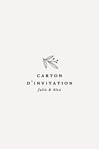 Carton d'invitation mariage sans photo jeune pousse beige Carton d'invitation mariage sans photo jeune pousse beige