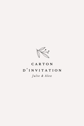 Carton d'invitation mariage Jeune pousse beige - Recto Carton d'invitation mariage Jeune pousse beige - Recto