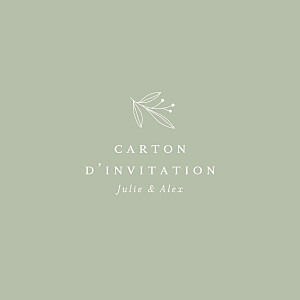 Carton d'invitation mariage vert jeune pousse (carré) vert Carton d'invitation mariage vert jeune pousse (carré) vert