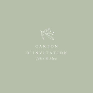 Carton d'invitation mariage Jeune pousse (carré) vert Carton d'invitation mariage Jeune pousse (carré) vert