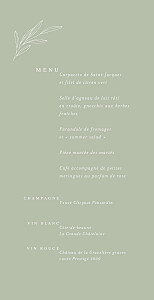 Menu de mariage le collectif jeune pousse vert Menu de mariage le collectif jeune pousse vert