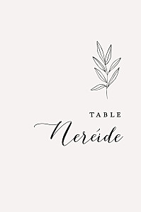 Marque-table mariage jeune pousse beige Marque-table mariage jeune pousse beige