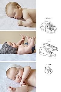 Faire-part de naissance papillonnage ma famille et moi (1 enfant) blanc Faire-part de naissance papillonnage ma famille et moi (1 enfant) blanc