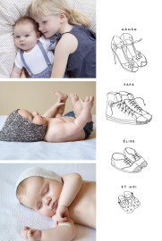 Faire-part de naissance Ma famille et moi (2 enfants) blanc Faire-part de naissance Ma famille et moi (2 enfants) blanc