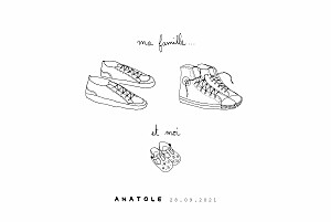 Faire-part de naissance papillonnage ma famille et moi (1 enfant) paysage blanc Faire-part de naissance papillonnage ma famille et moi (1 enfant) paysage blanc