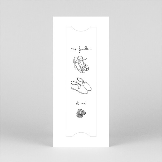 Faire-part de naissance Ma famille et moi 1 enfant (marque-page) blanc - Vue 2 Faire-part de naissance Ma famille et moi 1 enfant (marque-page) blanc - Vue 2