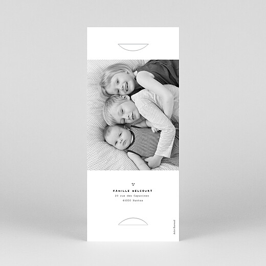 Faire-part de naissance Ma famille et moi 3 enfants (marque-page) blanc - Vue 4 Faire-part de naissance Ma famille et moi 3 enfants (marque-page) blanc - Vue 4