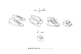 Faire-part de naissance Ma famille et moi (3 enfants) paysage blanc Faire-part de naissance Ma famille et moi (3 enfants) paysage blanc