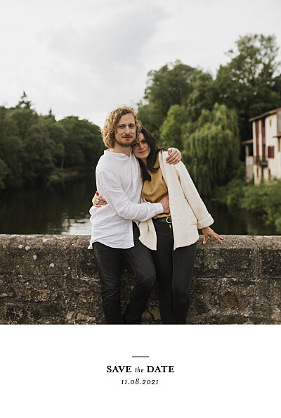 Save the Date Tout simplement (portrait) blanc finition Save the Date Tout simplement (portrait) blanc finition