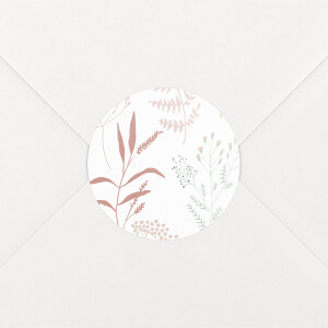 Stickers pour enveloppes naissance Liberty Feuillage rose