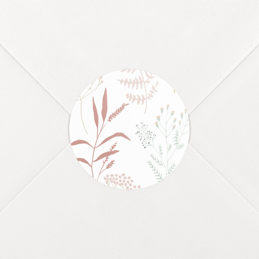 Stickers pour enveloppes naissance Liberty Feuillage rose - Vue 1