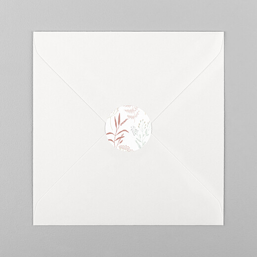 Stickers pour enveloppes naissance Liberty feuillage rose - Vue 1