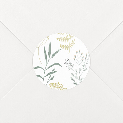 Stickers naissance blanc liberty feuillage vert Stickers naissance blanc liberty feuillage vert