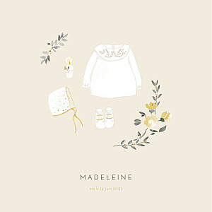 Faire-part de naissance fille mon petit trousseau beige Faire-part de naissance fille mon petit trousseau beige