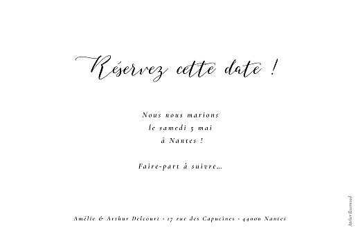 Save the Date Bloomy blanc - Verso Save the Date Bloomy blanc - Verso