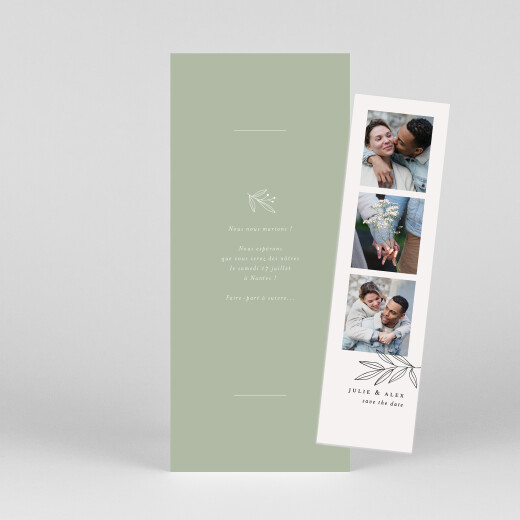 Save the Date Jeune pousse (marque-page) vert - Vue 1 Save the Date Jeune pousse (marque-page) vert - Vue 1