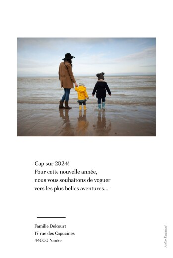 Carte de voeux Happy year blanc - Verso Carte de voeux Happy year blanc - Verso