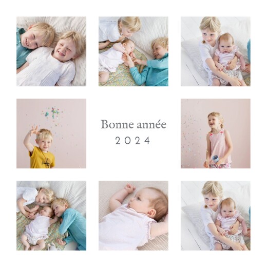 Carte de voeux Simple 8 photos blanc - Recto Carte de voeux Simple 8 photos blanc - Recto