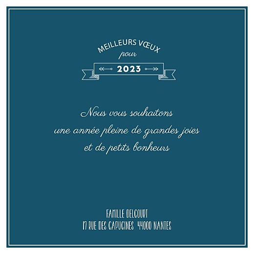 Carte de voeux Hipster 4 photos RV bleu nuit - Verso Carte de voeux Hipster 4 photos RV bleu nuit - Verso