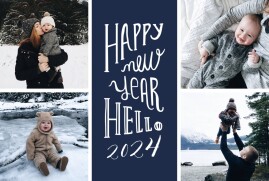 Carte de voeux Welcome new year bleu marine Carte de voeux Welcome new year bleu marine