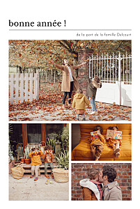 Carte de voeux moderne édito (multi photos) blanc Carte de voeux moderne édito (multi photos) blanc