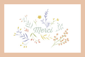 Carte de remerciement Brin d'été abricot Carte de remerciement Brin d'été abricot