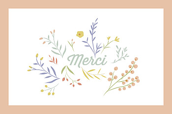 Carte de remerciement brin d'été abricot Carte de remerciement brin d'été abricot