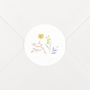 Stickers pour enveloppes naissance Brins d'été abricot