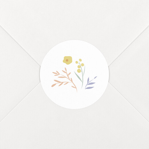 Stickers pour enveloppes naissance Brins d'été abricot - Vue 1