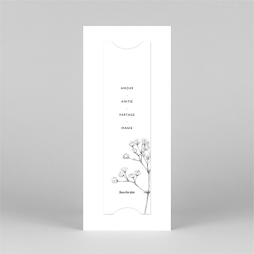 Save the Date Joli brin (marque-page) blanc - Vue 3 Save the Date Joli brin (marque-page) blanc - Vue 3