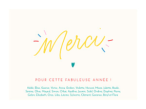 Affichette jaune merci - écoliers pêche Affichette jaune merci - écoliers pêche