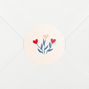 Stickers pour enveloppes naissance Jardin de flœurs rouge