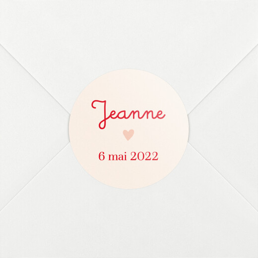 Stickers pour enveloppes naissance Jardin de flœurs rouge - Vue 1