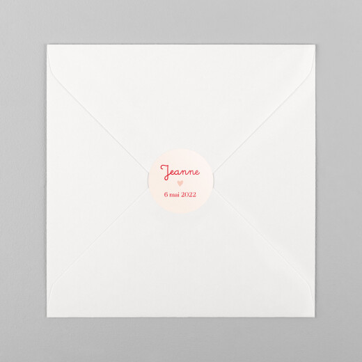 Stickers pour enveloppes naissance Jardin de flœurs rouge - Vue 2