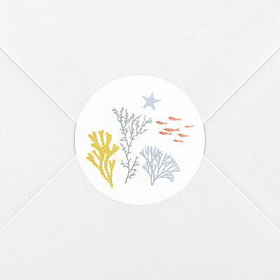 Stickers naissance garçon jolis coraux jaune Stickers naissance garçon jolis coraux jaune