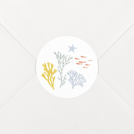 Stickers pour enveloppes naissance Jolis coraux jaune