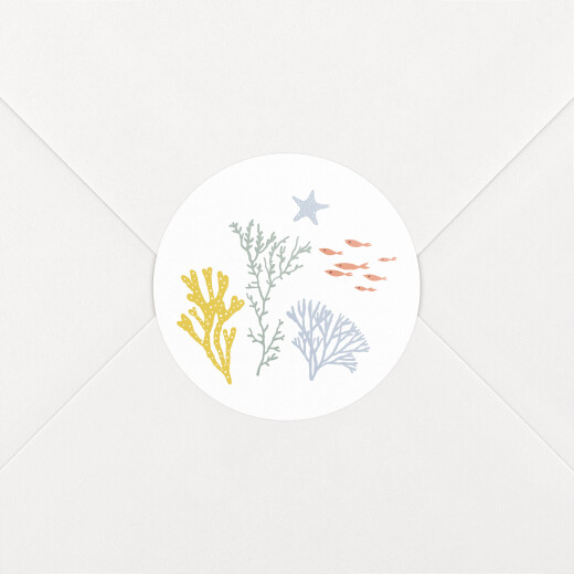 Stickers pour enveloppes naissance Jolis coraux jaune - Vue 1