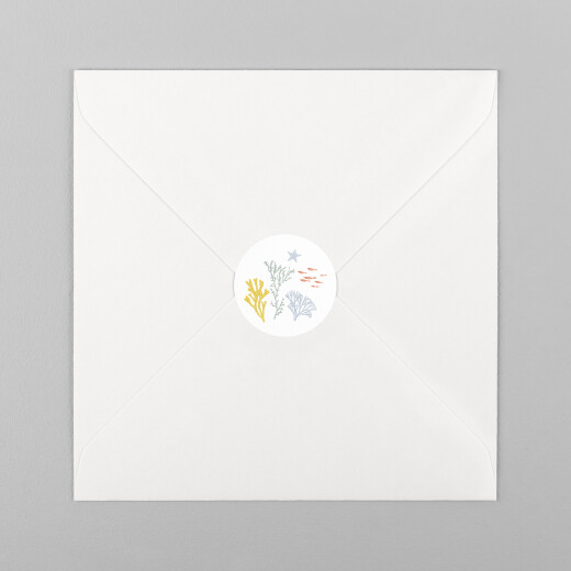 Stickers pour enveloppes naissance Jolis coraux jaune - Vue 2