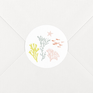 Stickers pour enveloppes naissance Jolis coraux rose