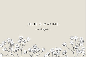 Save the date classique joli brin beige Save the date classique joli brin beige