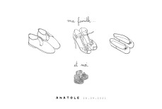 Faire-part de naissance Ma famille et moi (2 enfants) paysage blanc