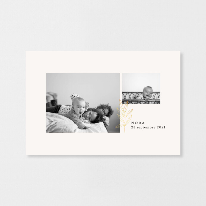 Jeune Pousse 5 Lettres Faire-part de naissance Jeune pousse - Rosemood
