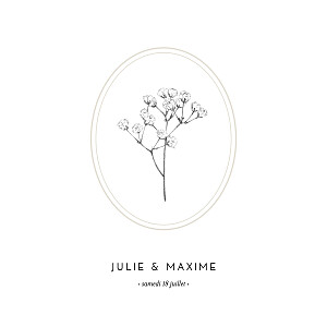 Faire-part de mariage sans photo joli brin beige Faire-part de mariage sans photo joli brin beige