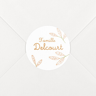Stickers naissance orange ronde des champs orange Stickers naissance orange ronde des champs orange