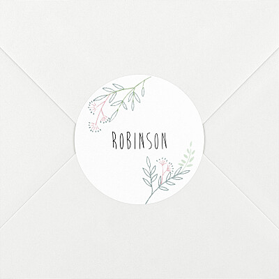 Stickers naissance garçon ronde des prés vert/rose Stickers naissance garçon ronde des prés vert/rose