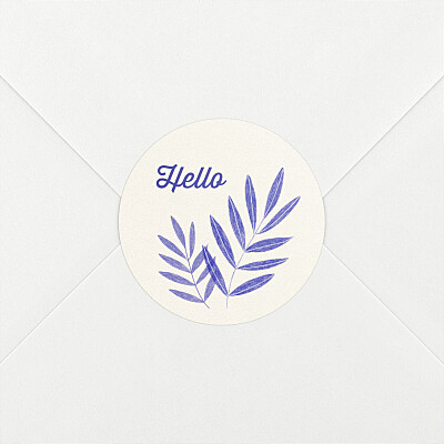 Stickers naissance personnalisés feuillage crayonné bleu Stickers naissance personnalisés feuillage crayonné bleu